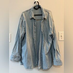 Zara Soft Blue Button-Up Shirt